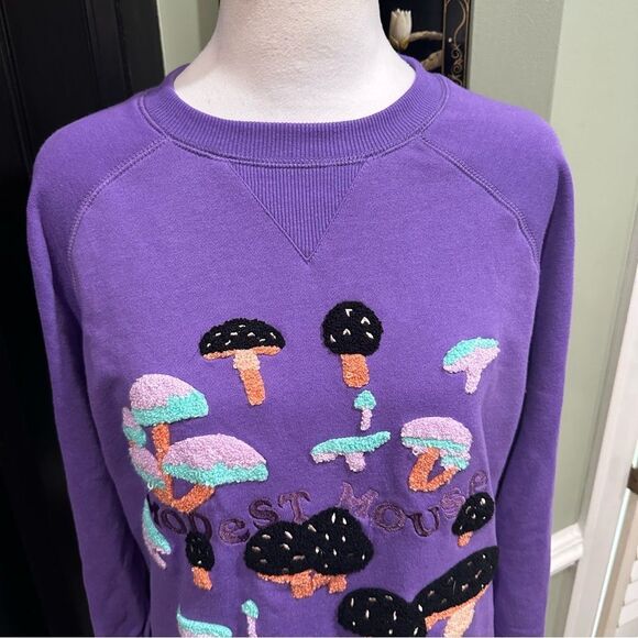 Modest Mouse Embroidered Mushroom Crewneck Sweatshirt – Size M RARE ITEM - Picture 2 of 11